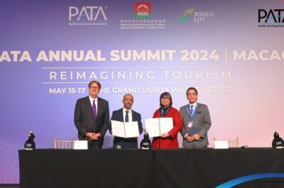 Picture: L/R: Peter Semone, Chair, PATA; Noor Ahmad Hamid, CEO, PATA; Sharzede Datu Hj. Salleh Askor, Chief Executive Officer, Sarawak Tourism Board; and YB Dato Dennis Ngau, Chairman, Sarawak Tourism Board